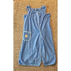 Ultra Soft Blue Wearable Towel Dress – Adult Pool & Bath Robe 130x100cm Daisy